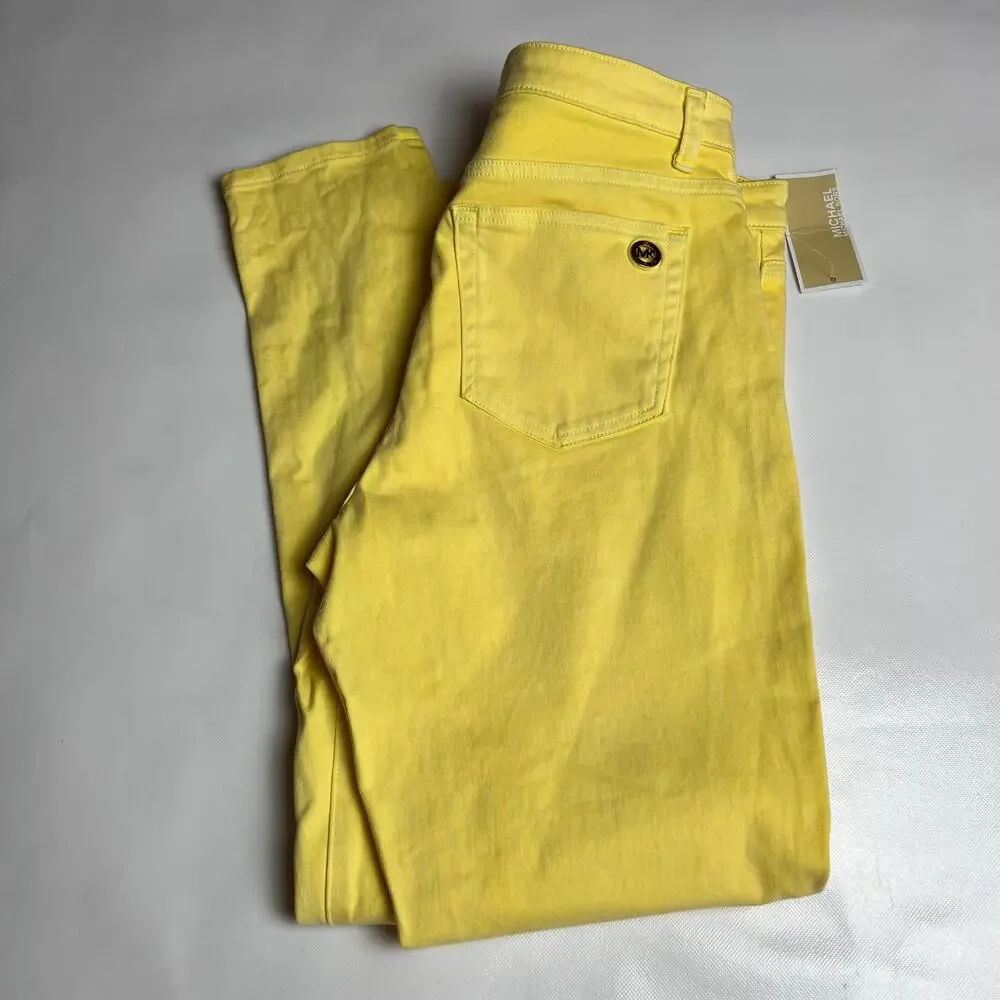 Michael Kors Basic Womens Lemon Straight Leg Pants Sz 12